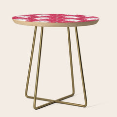 Tis The Season Retro Santa Red White Pattern Side Table