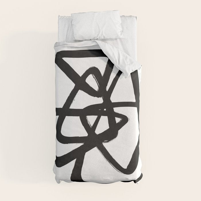 A Family Of Five White Background Duvet Cover