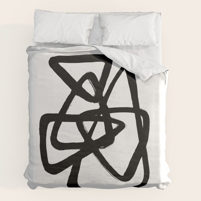 A Family Of Five White Background Duvet Cover