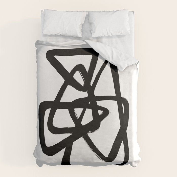 A Family Of Five White Background Duvet Cover