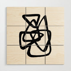 A Family Of Five White Background Wood Wall Art