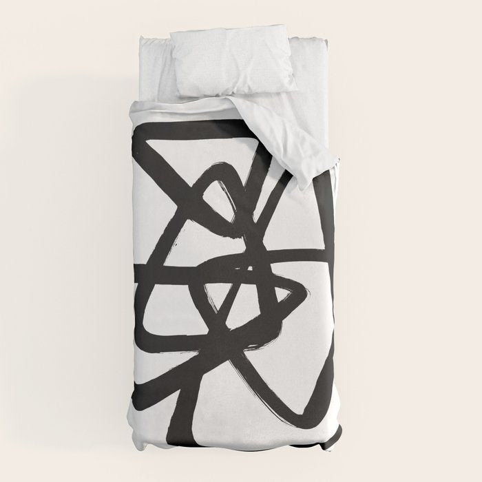 A Family Of Five White Background Duvet Cover