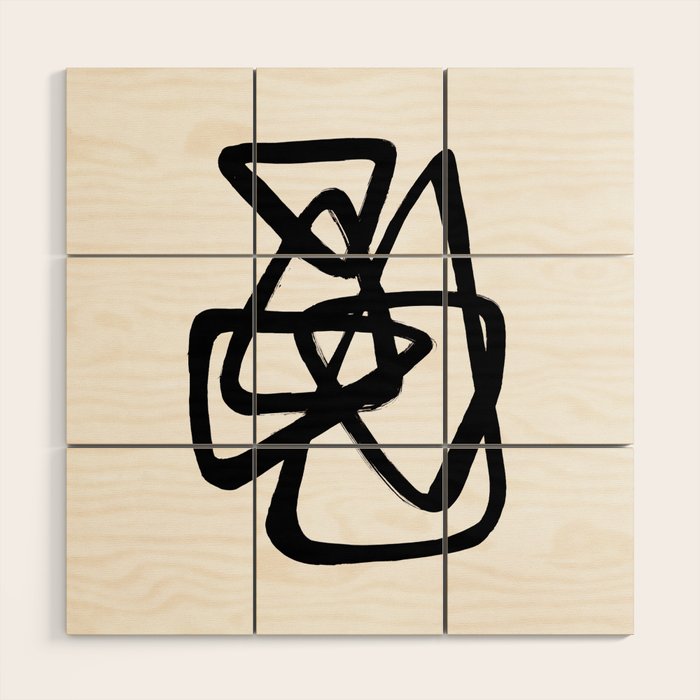 A Family Of Five White Background Wood Wall Art