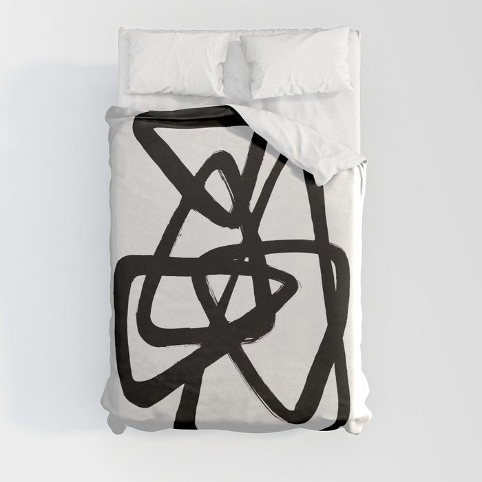 A Family Of Five White Background Duvet Cover