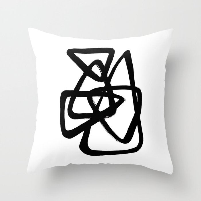 A Family Of Five White Background Throw Pillow