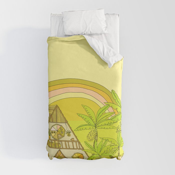 a frame simple living // banana pancakes // retro surf art by surfy birdy Duvet Cover
