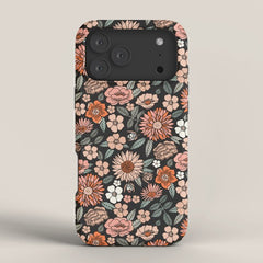 70s flowers - 70s, retro, spring, floral, florals, floral pattern, retro flowers, boho, hippie, earthy, muted iPhone Case