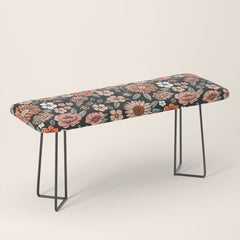 70s flowers - 70s, retro, spring, floral, florals, floral pattern, retro flowers, boho, hippie, earthy, muted Bench