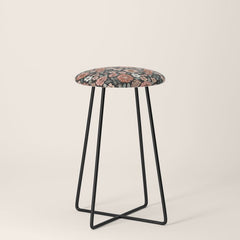 70s flowers - 70s, retro, spring, floral, florals, floral pattern, retro flowers, boho, hippie, earthy, muted Stool
