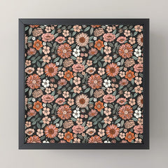 70s flowers - 70s, retro, spring, floral, florals, floral pattern, retro flowers, boho, hippie, earthy, muted Mini Art Print