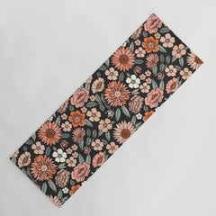 70s flowers - 70s, retro, spring, floral, florals, floral pattern, retro flowers, boho, hippie, earthy, muted Yoga Mat