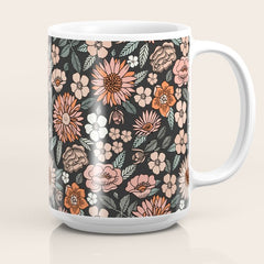 70s flowers - 70s, retro, spring, floral, florals, floral pattern, retro flowers, boho, hippie, earthy, muted Coffee Mug