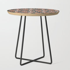 70s flowers - 70s, retro, spring, floral, florals, floral pattern, retro flowers, boho, hippie, earthy, muted Side Table
