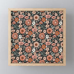 70s flowers - 70s, retro, spring, floral, florals, floral pattern, retro flowers, boho, hippie, earthy, muted Mini Art Print