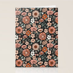 70s flowers - 70s, retro, spring, floral, florals, floral pattern, retro flowers, boho, hippie, earthy, muted Stationery Card