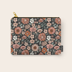 70s flowers - 70s, retro, spring, floral, florals, floral pattern, retro flowers, boho, hippie, earthy, muted Carry All Pouch