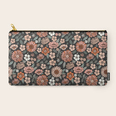 70s flowers - 70s, retro, spring, floral, florals, floral pattern, retro flowers, boho, hippie, earthy, muted Carry All Pouch
