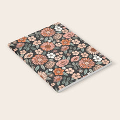 70s flowers - 70s, retro, spring, floral, florals, floral pattern, retro flowers, boho, hippie, earthy, muted Notebook