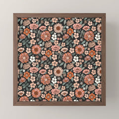 70s flowers - 70s, retro, spring, floral, florals, floral pattern, retro flowers, boho, hippie, earthy, muted Mini Art Print