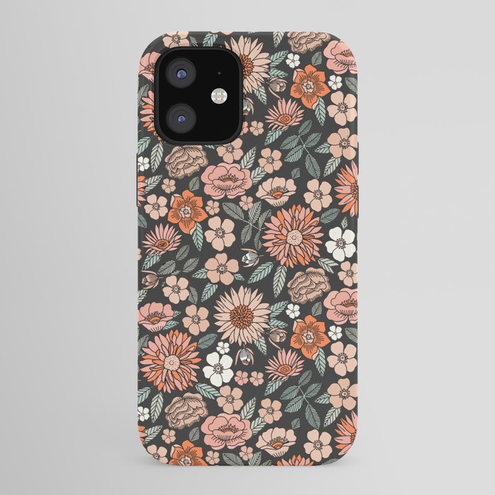 70s flowers - 70s, retro, spring, floral, florals, floral pattern, retro flowers, boho, hippie, earthy, muted iPhone Case