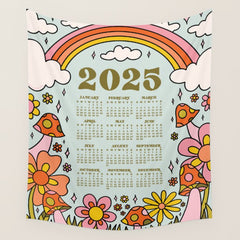 2025 Calendar Wall Tapestry