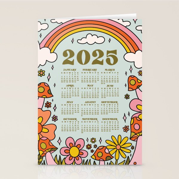2025 Calendar Stationery Card