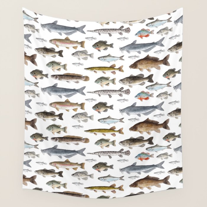 A Few Freshwater Fish Wall Tapestry
