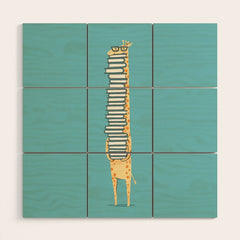 A Book Lover (blue) Wood Wall Art
