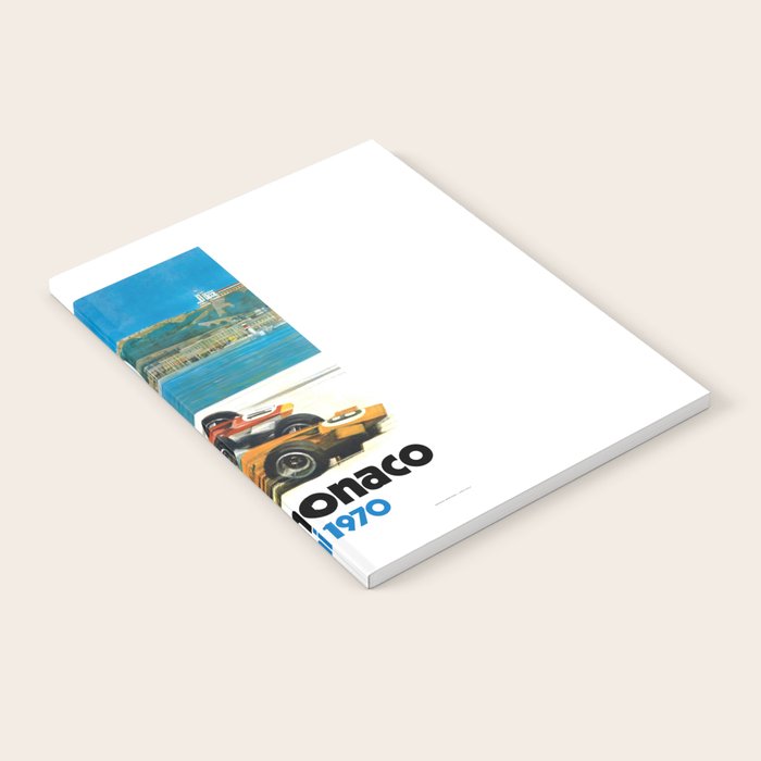 1970 MONACO Grand Prix Racing Poster Notebook