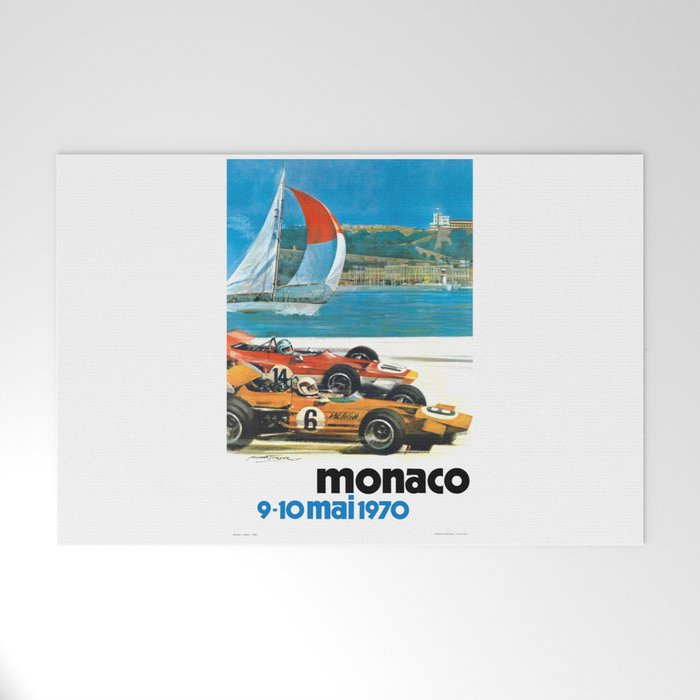 1970 MONACO Grand Prix Racing Poster Welcome Mat
