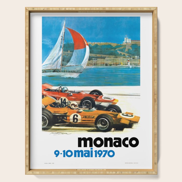 1970 MONACO Grand Prix Racing Poster Serving Tray