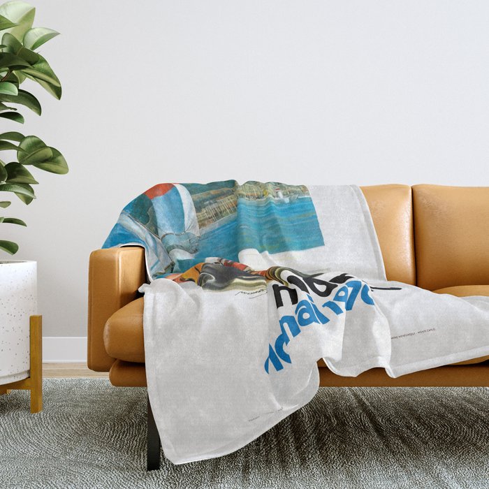 1970 MONACO Grand Prix Racing Poster Throw Blanket