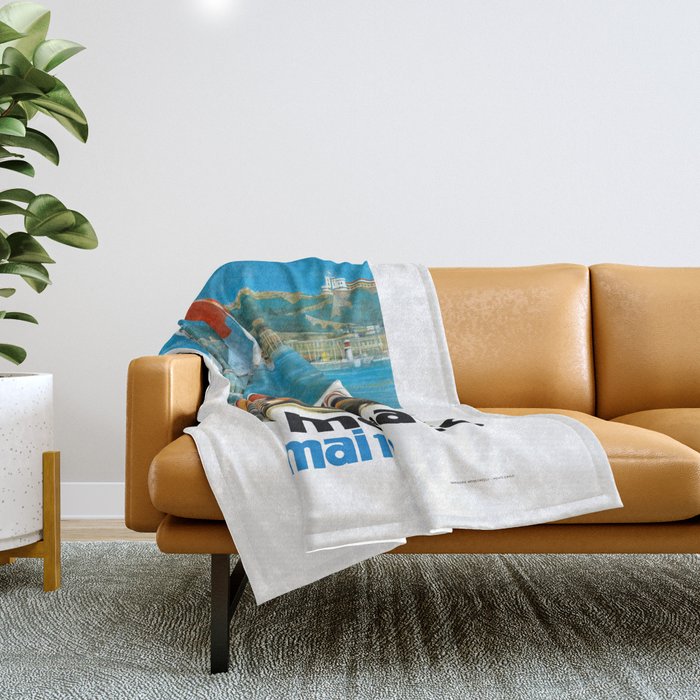 1970 MONACO Grand Prix Racing Poster Throw Blanket