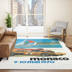1970 MONACO Grand Prix Racing Poster Rug