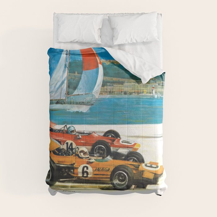 1970 MONACO Grand Prix Racing Poster Comforter