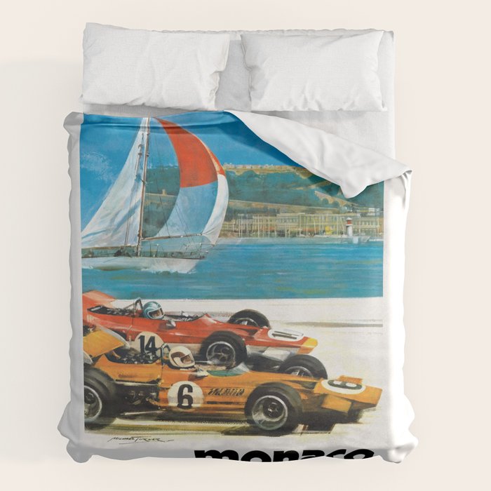 1970 MONACO Grand Prix Racing Poster Duvet Cover