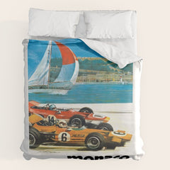 1970 MONACO Grand Prix Racing Poster Duvet Cover