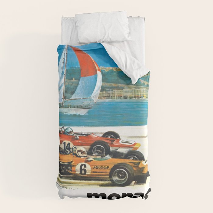 1970 MONACO Grand Prix Racing Poster Duvet Cover