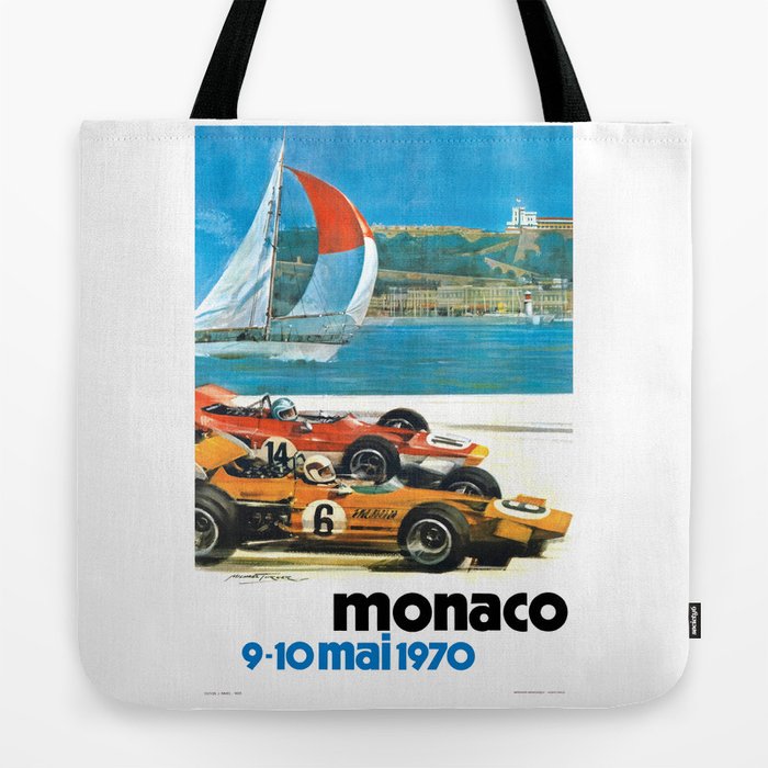 1970 MONACO Grand Prix Racing Poster Tote Bag