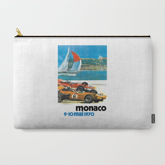 1970 MONACO Grand Prix Racing Poster Carry All Pouch