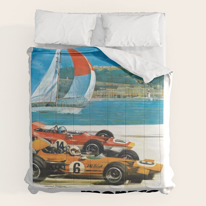 1970 MONACO Grand Prix Racing Poster Comforter