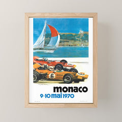 1970 MONACO Grand Prix Racing Poster Mini Art Print