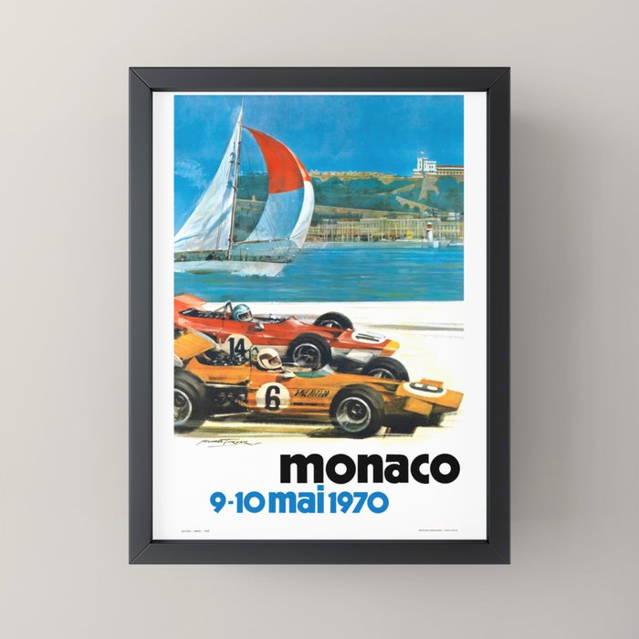 1970 MONACO Grand Prix Racing Poster Mini Art Print