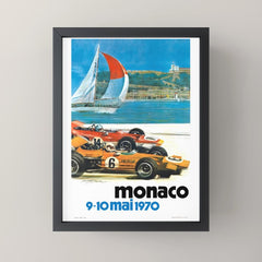1970 MONACO Grand Prix Racing Poster Mini Art Print