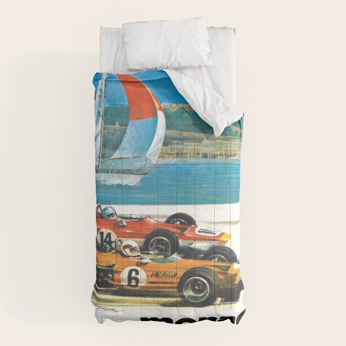 1970 MONACO Grand Prix Racing Poster Comforter