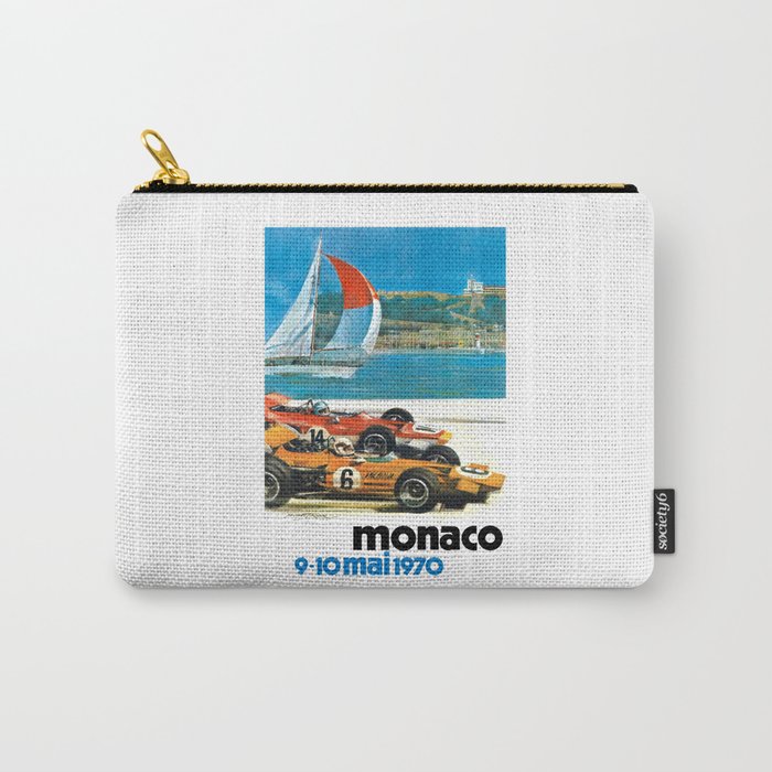 1970 MONACO Grand Prix Racing Poster Carry All Pouch