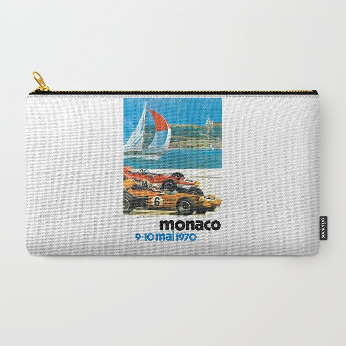 1970 MONACO Grand Prix Racing Poster Carry All Pouch