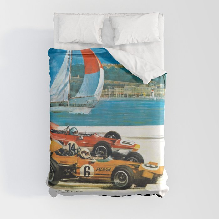 1970 MONACO Grand Prix Racing Poster Duvet Cover