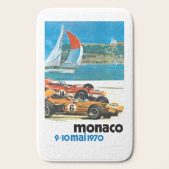 1970 MONACO Grand Prix Racing Poster Bath Mat