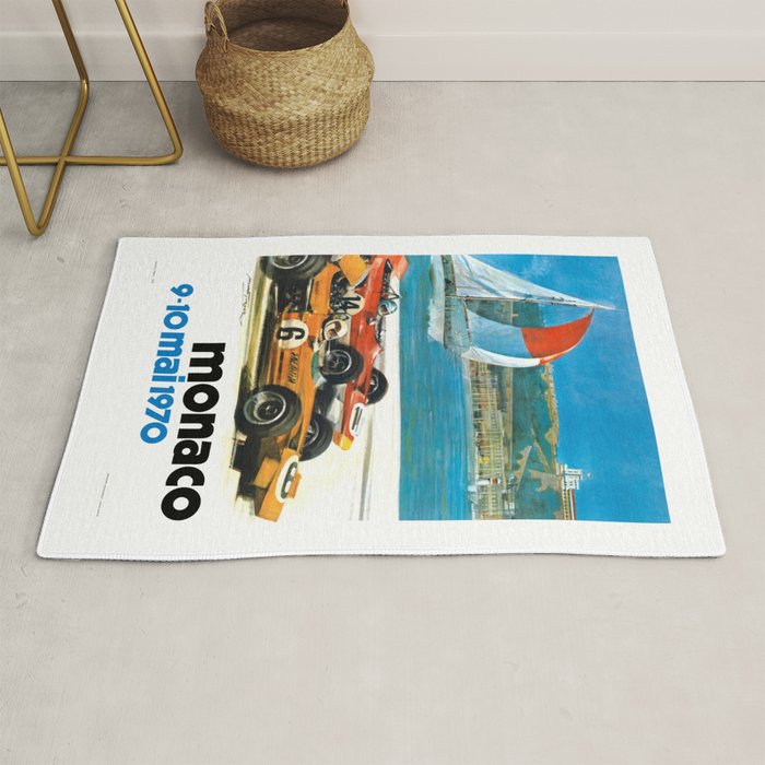 1970 MONACO Grand Prix Racing Poster Rug
